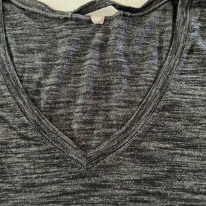 Lululemon v-neck short sleeve workout shirt, size 6, charcoal gray